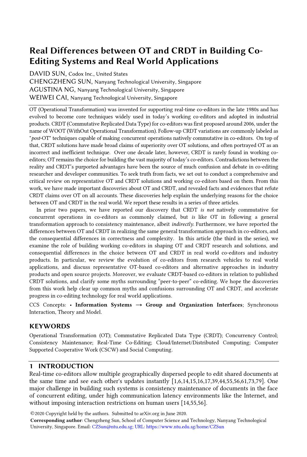 Real Differences Between OT and CRDT for Co-Editors