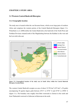 CHAPTER 3: STUDY AREA 3.1 Western Central Bushveld Bioregion