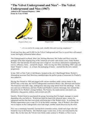 "The Velvet Underground and Nico" (Album)