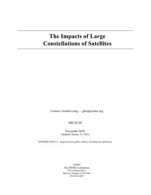 The Impacts of Large Constellations of Satellites