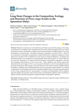 Long-Term Changes in the Composition, Ecology, and Structure of Pinus Mugo Scrubs in the Apennines (Italy)