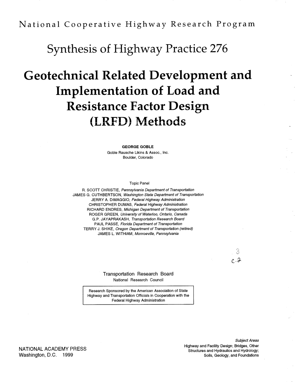 Implementation of Load and Resistance Factor Desigt Li Ff Efìl N,Rfaflr.-Ã O \I-¡.[\R U, Iyt\.Lllarllr)