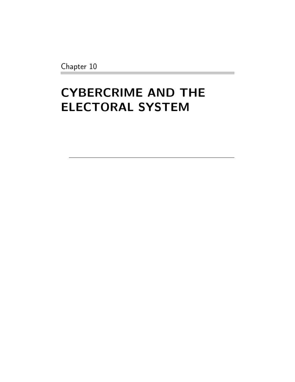 Cybercrime and the Electoral System