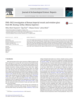 PIXE￢ﾀﾓPIGE Investigation of Roman Imperial Vessels and Window Glass from Mt. Kosmaj, Serbia (Moesia Superior)