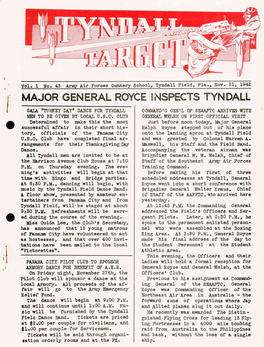 MAJOR GENERAL ROYCE INSPECTS TYNDALL F GALA