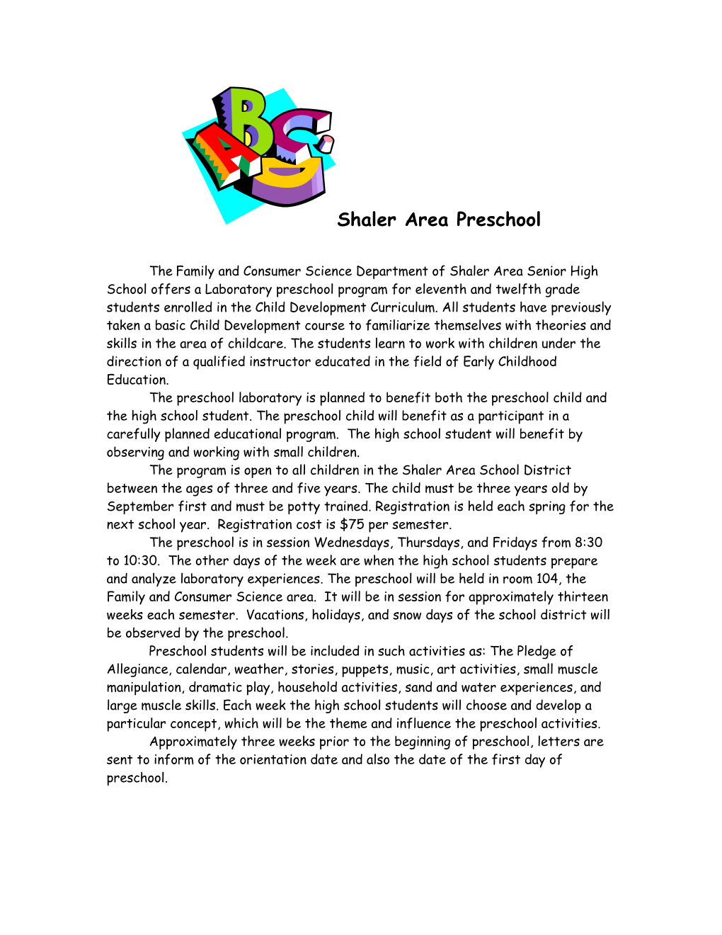 Shaler Area Preschool