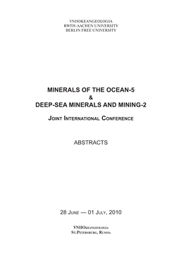 Minerals of the Ocean-5 Deep-Sea Minerals And