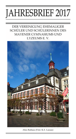 Der Vereinigung Ehemaliger Schüler Und Schülerinnen Des Mayener Gymnasiums Und Lyzeums E. V