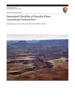 Annotated Checklist of Vascular Flora Canyonlands National Park