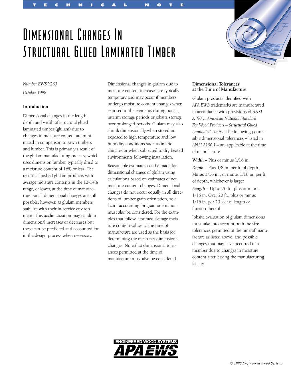 Dimensional Changes in Structural Glued Laminated Timber
