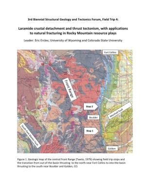 Laramide Crustal Detachment and Thrust Tectonism, with Applications to Natural Fracturing in Rocky Mountain Resource Plays