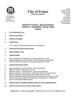 City of Fraser MAYOR PRO-TEM CENTENNIAL COMMUNITY Kathy Blanke CITY MANAGER COUNCIL D