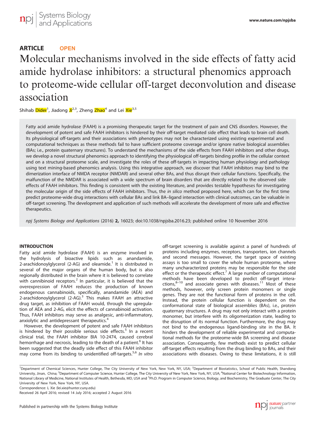 Molecular Mechanisms Involved in the Side Effects of Fatty