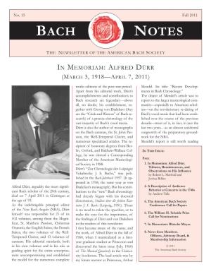 Bach Notes No. 15