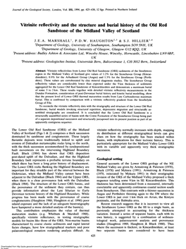 Vitrinite Reflectivity and the Structure and Burial History of the Old Red Sandstone of the Midland Valley of Scotland