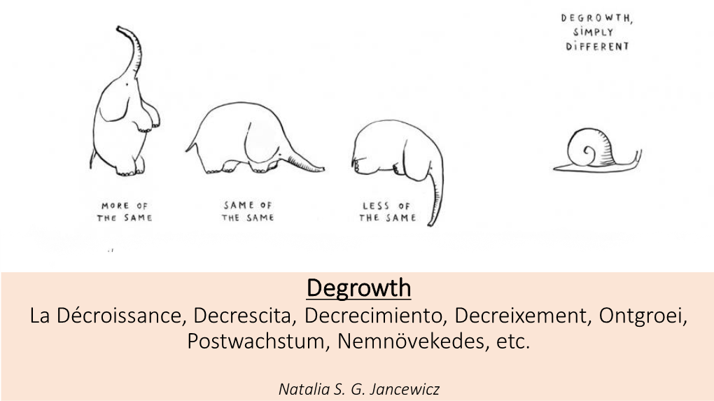 Natalia Jancewicz Degrowth 12-11-19 Pdf of Powerpoint