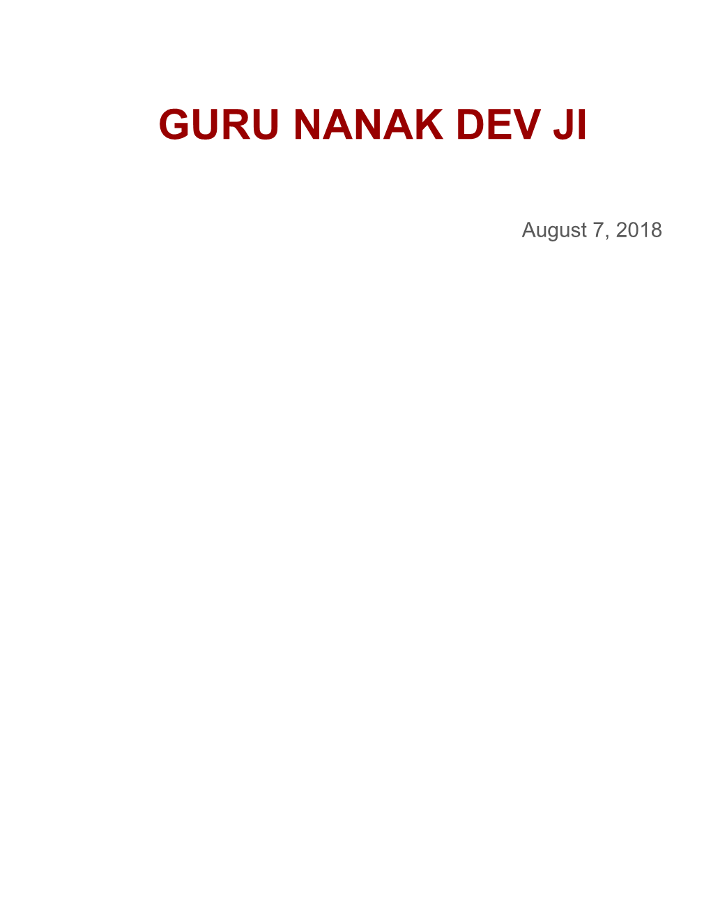 Guru Nanak Dev Ji