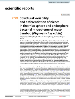 Structural Variability and Differentiation of Niches in The