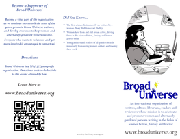 Brochure for Broad Universe [PDF]