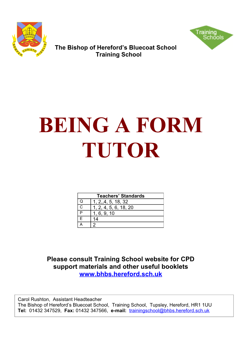 Being a Form Tutor