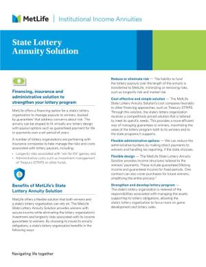 State Lottery Annuity Solution