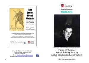Faces of Theatre: Portrait Photographs by Angus Mcbean and John Vickers