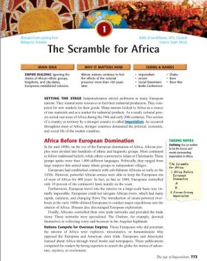 The Scramble for Africa • Summarize the Motives of European Colonizers and the Factors That Allowed Them to Control Africa