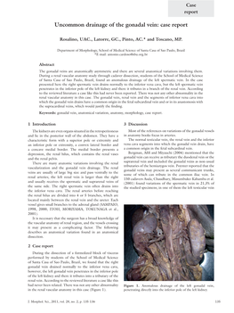 Uncommon Drainage of the Gonadal Vein: Case Report