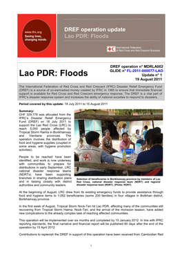 Lao PDR: Floods