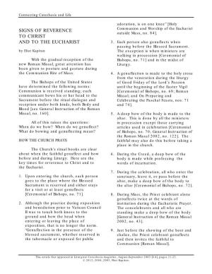 Signs of Reverence to Christ and to the Eucharist – Page 2