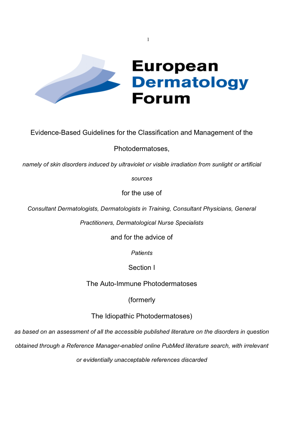 Murphy Guideline Autoimmune Photodermatoses