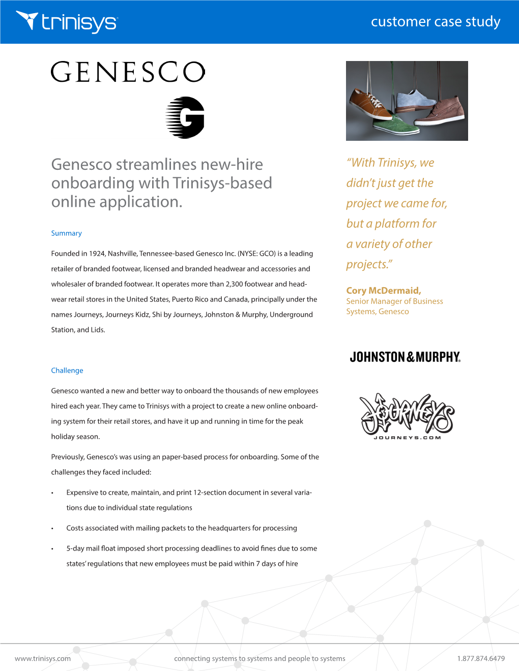 Genesco Streamlines New-Hire Onboarding with Trinisys-Based
