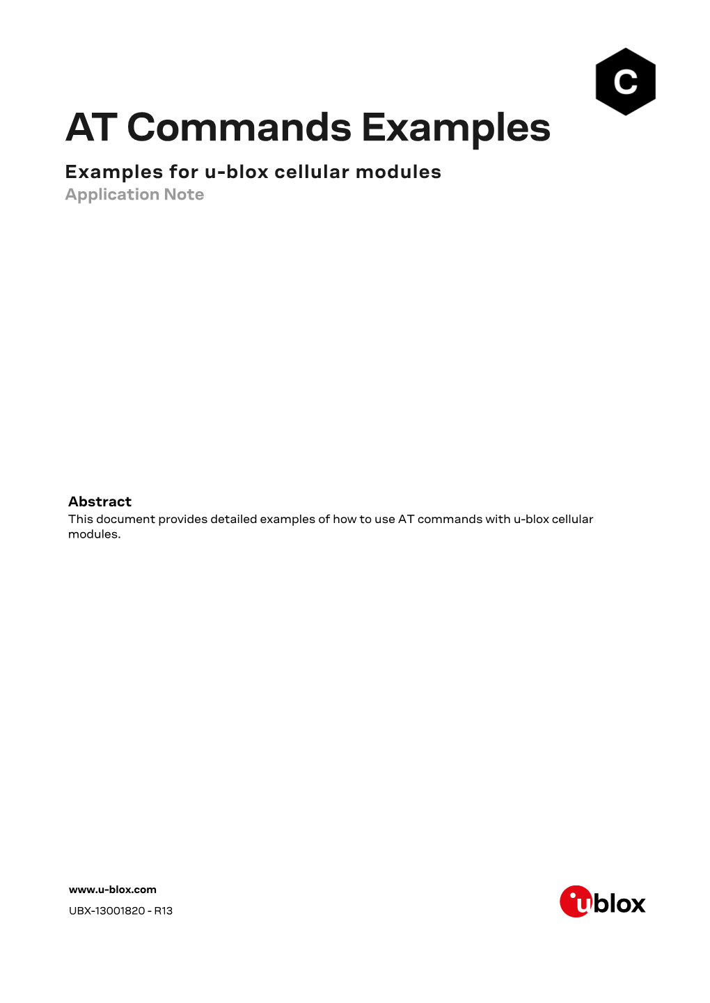 AT Commands Examples Examples for U-Blox Cellular Modules Application Note