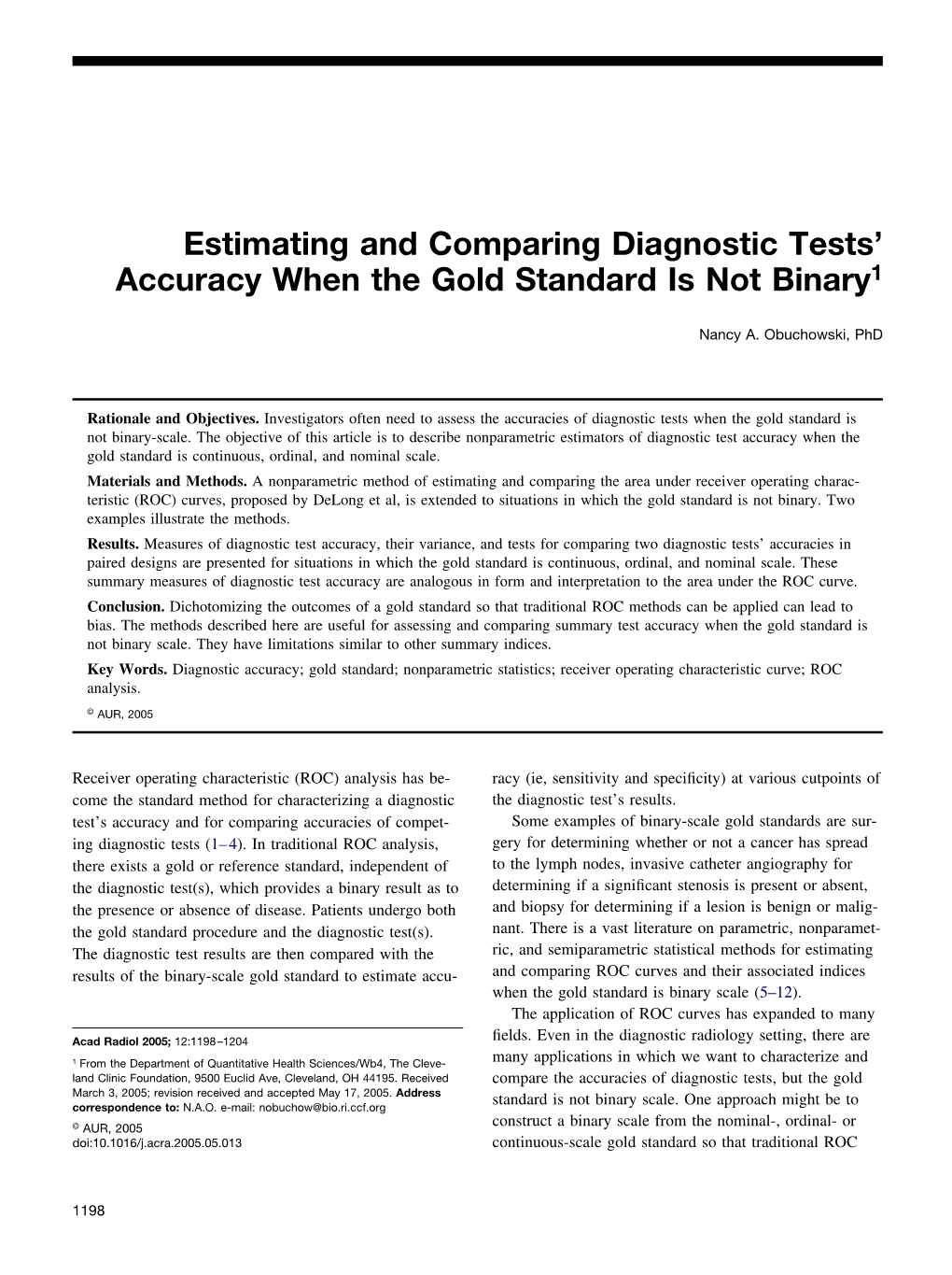 Estimating and Comparing Diagnostic Tests' Accuracy When the Gold