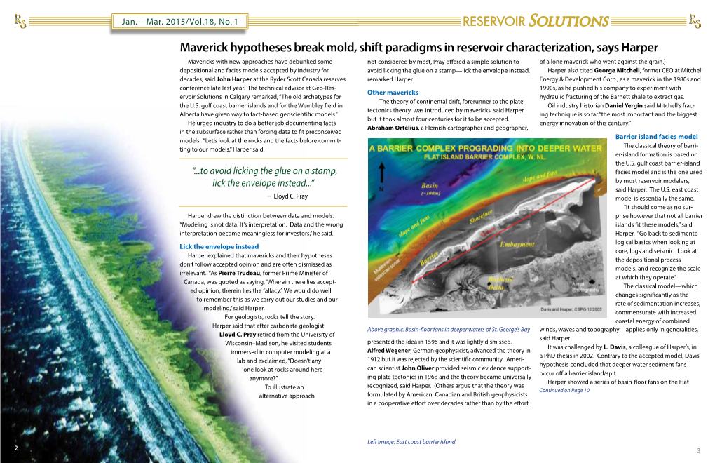 Maverick Hypotheses Break Mold, Shift Paradigms in Reservoir Characterization, Says Harper