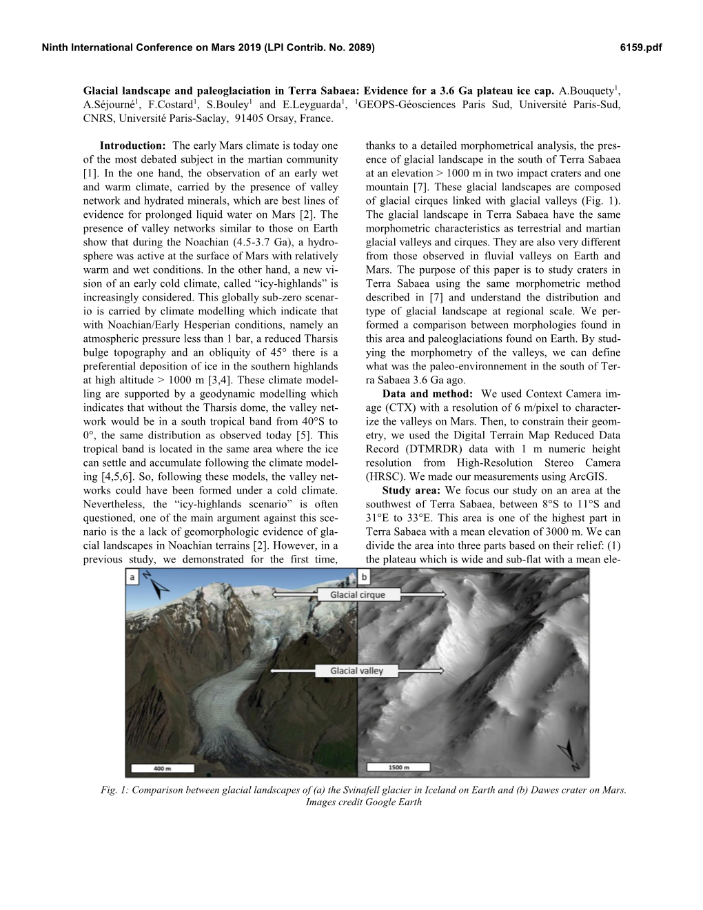 Glacial Landscape and Paleoglaciation in Terra Sabaea: Evidence for a 3.6 Ga Plateau Ice Cap