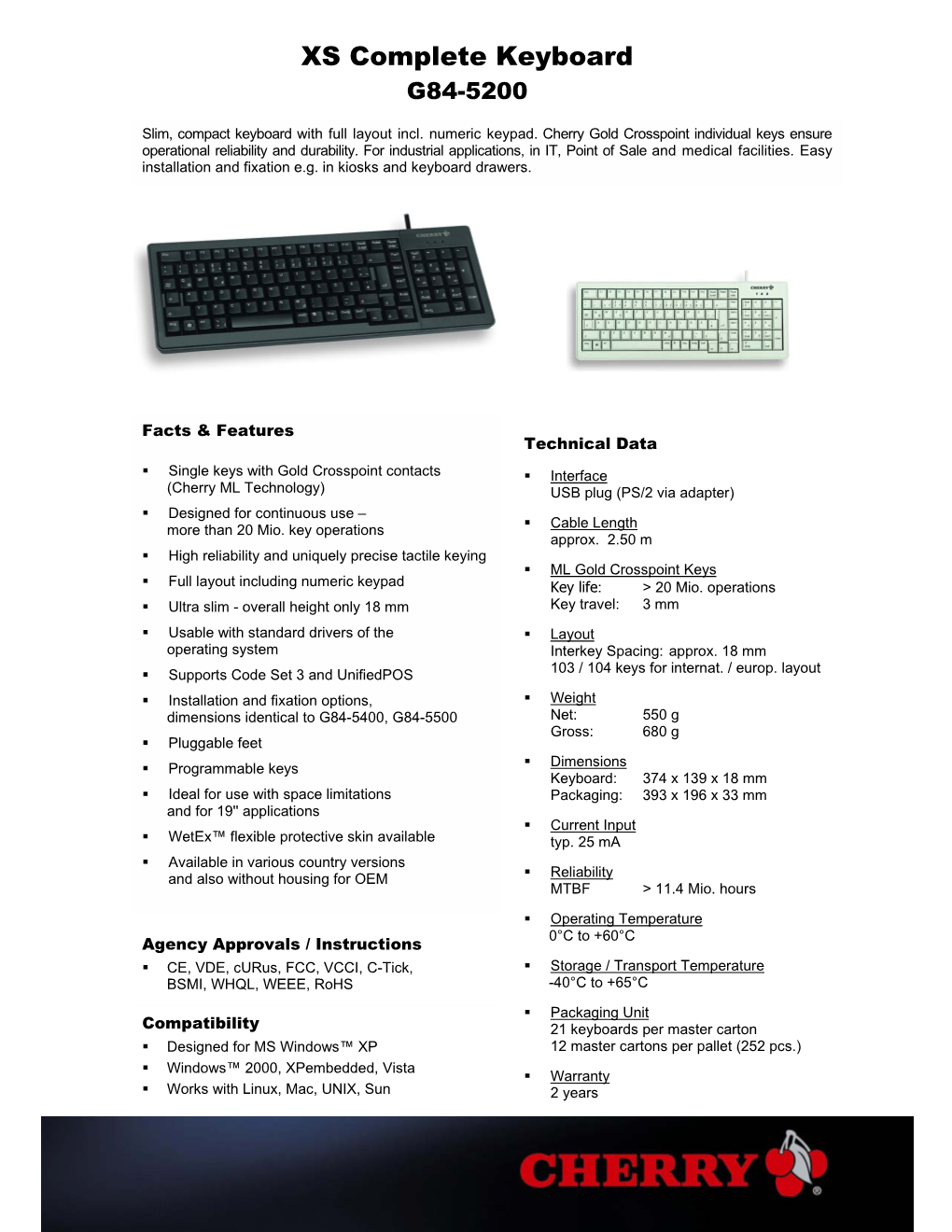 XS Complete Keyboard G84-5200