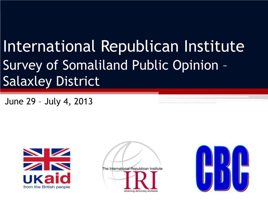 Somaliland Opinion Survey