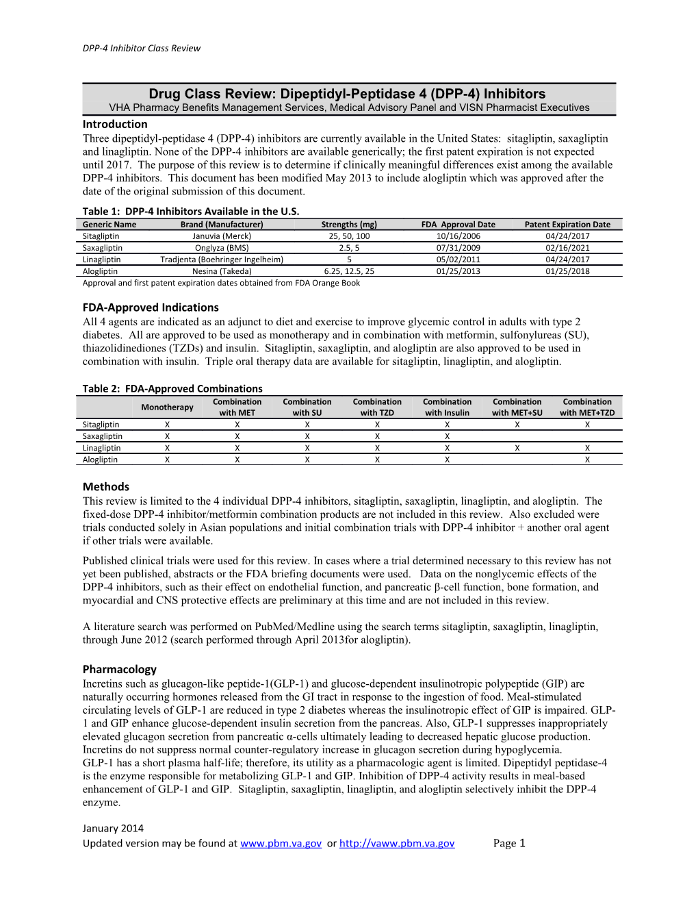 Drug Class Review: Dipeptidyl-Peptidase 4 (DPP-4) Inhibitors