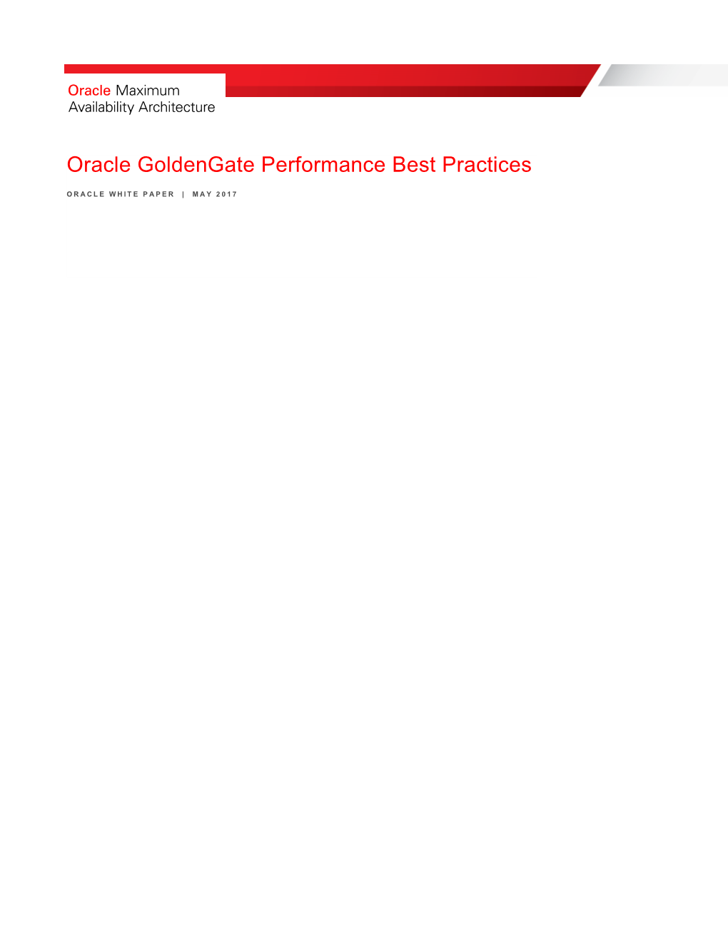 Oracle Goldengate Performance Best Practices