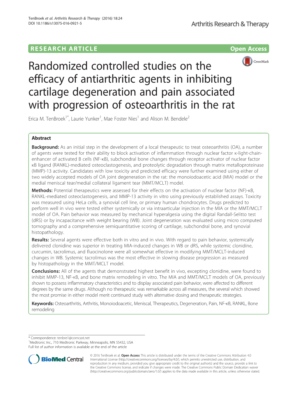 Randomized Controlled Studies on the Efficacy of Antiarthritic Agents In