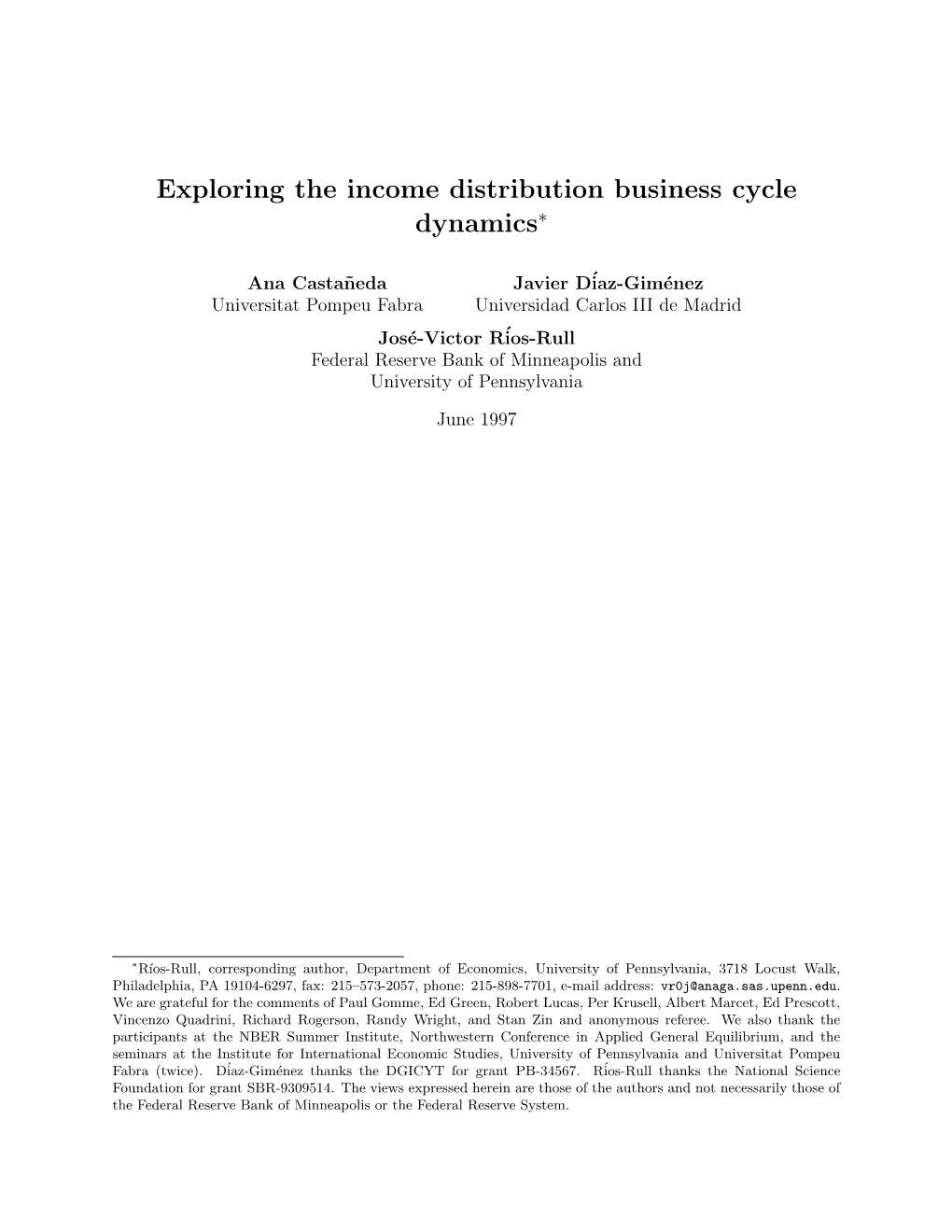 Exploring the Income Distribution Business Cycle Dynamics∗