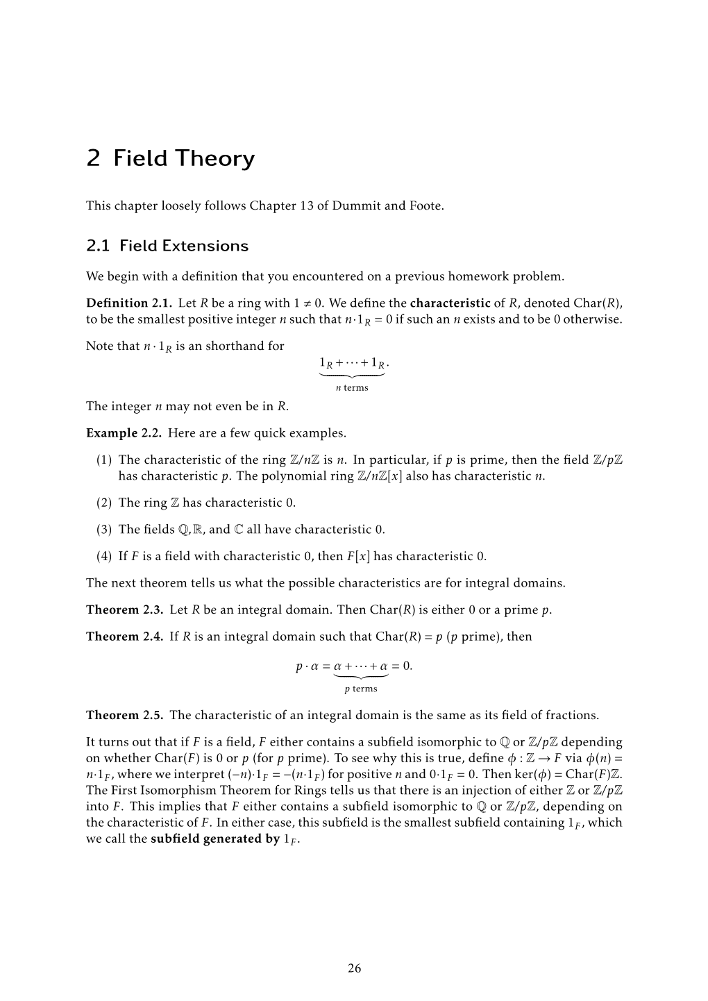 2 Field Theory