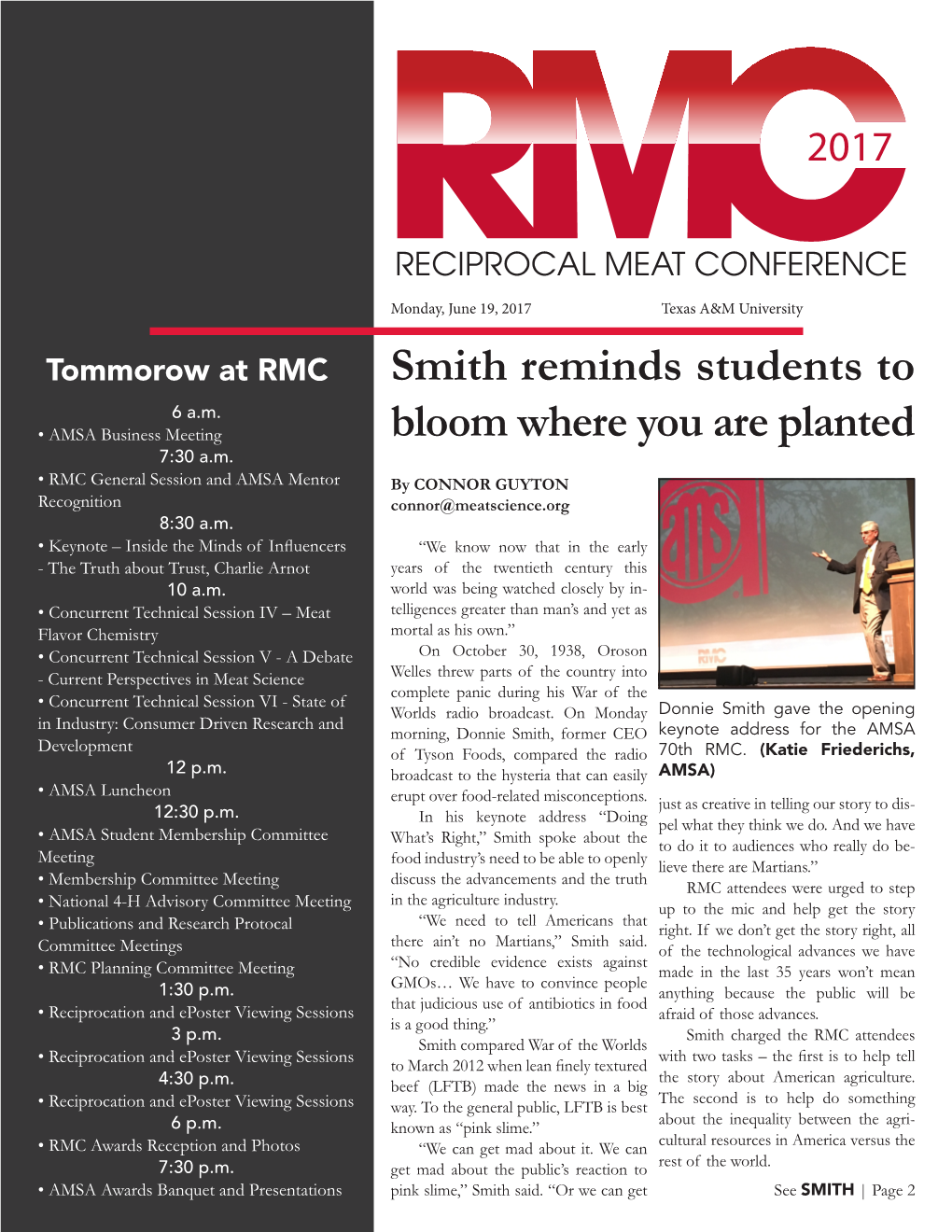 Smith Reminds Students to Bloom Where You Are Planted