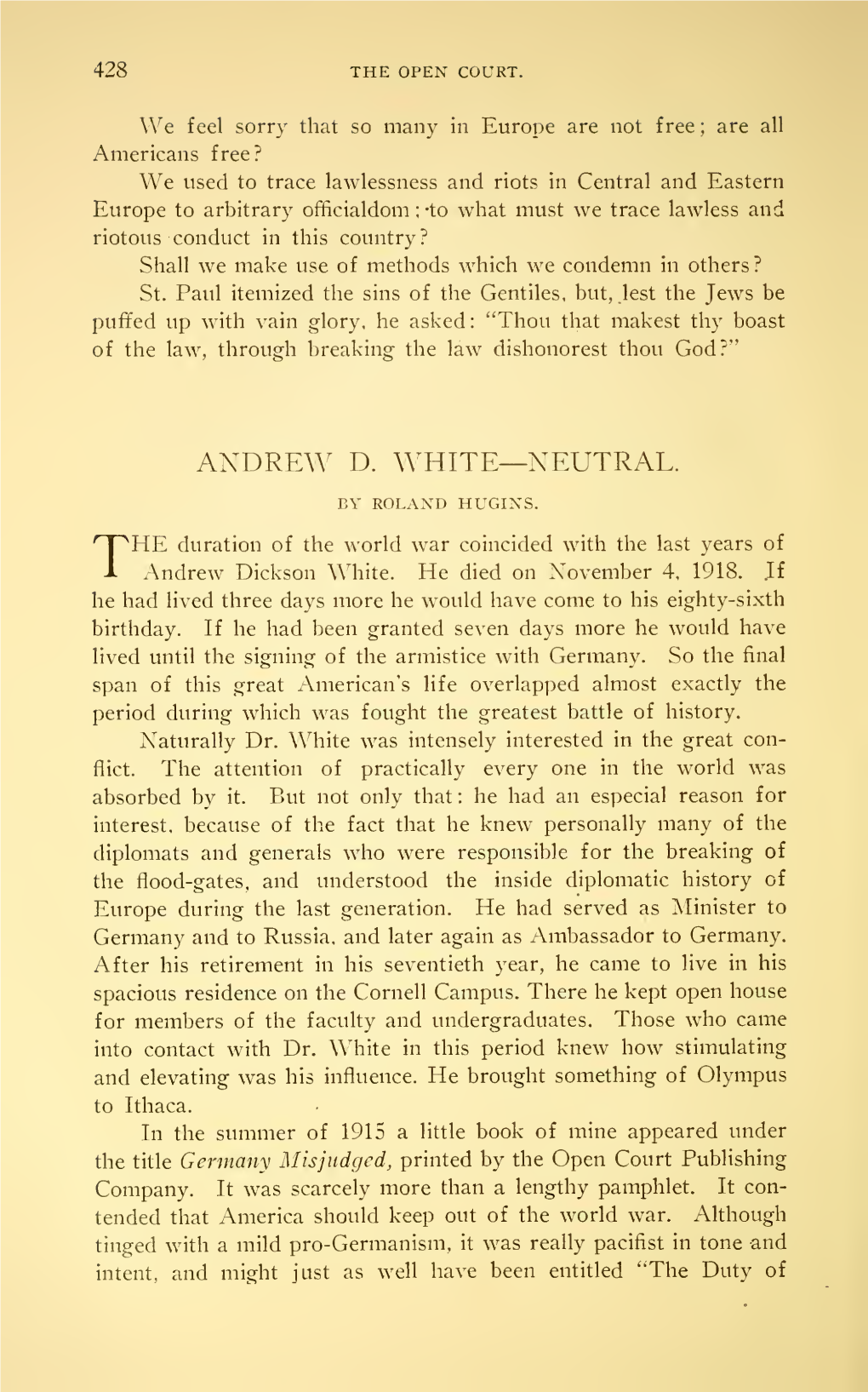 Andrew D. White—Neutral. by Roland Hugins