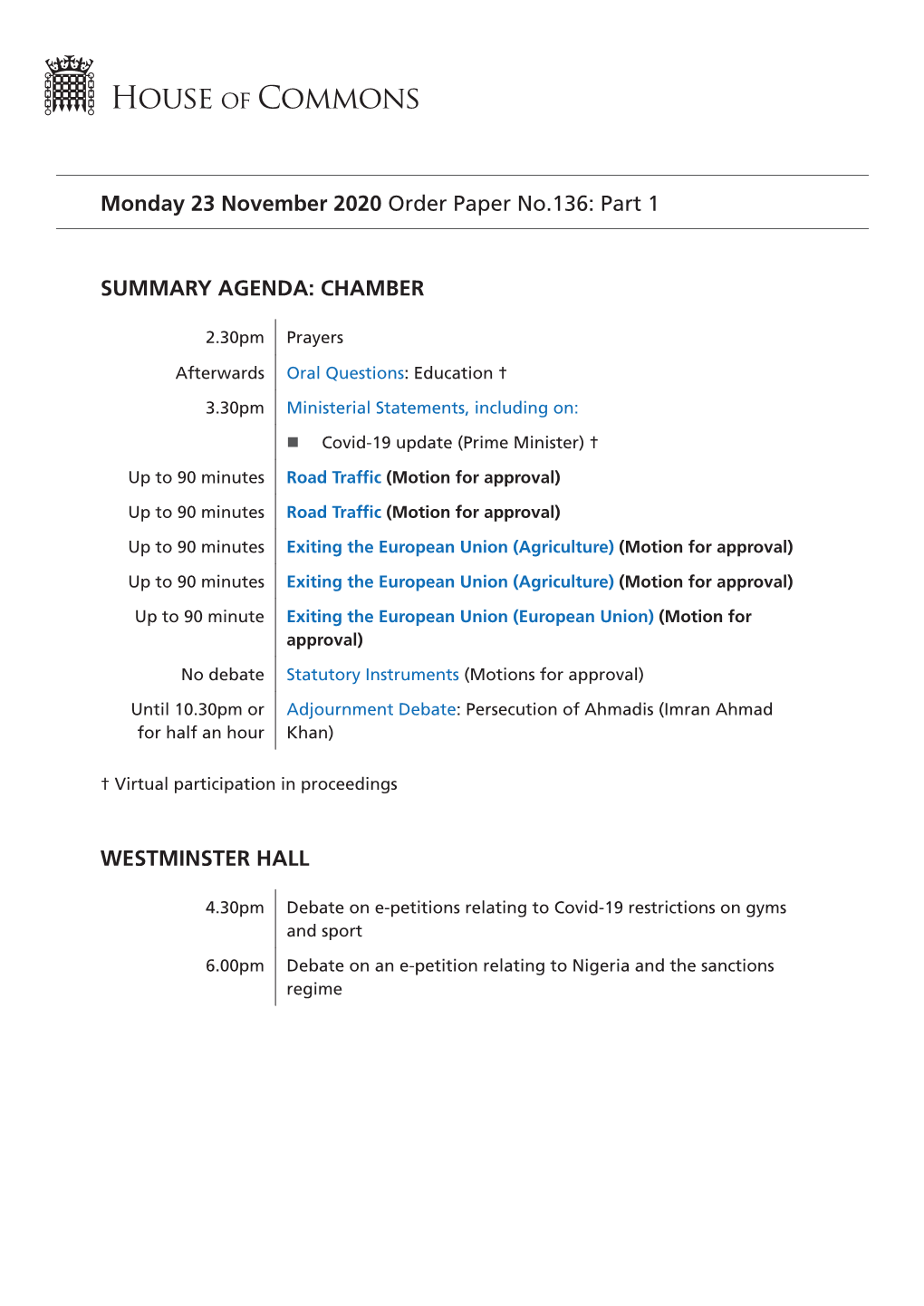 View Daily Order Paper PDF File 0.03 MB