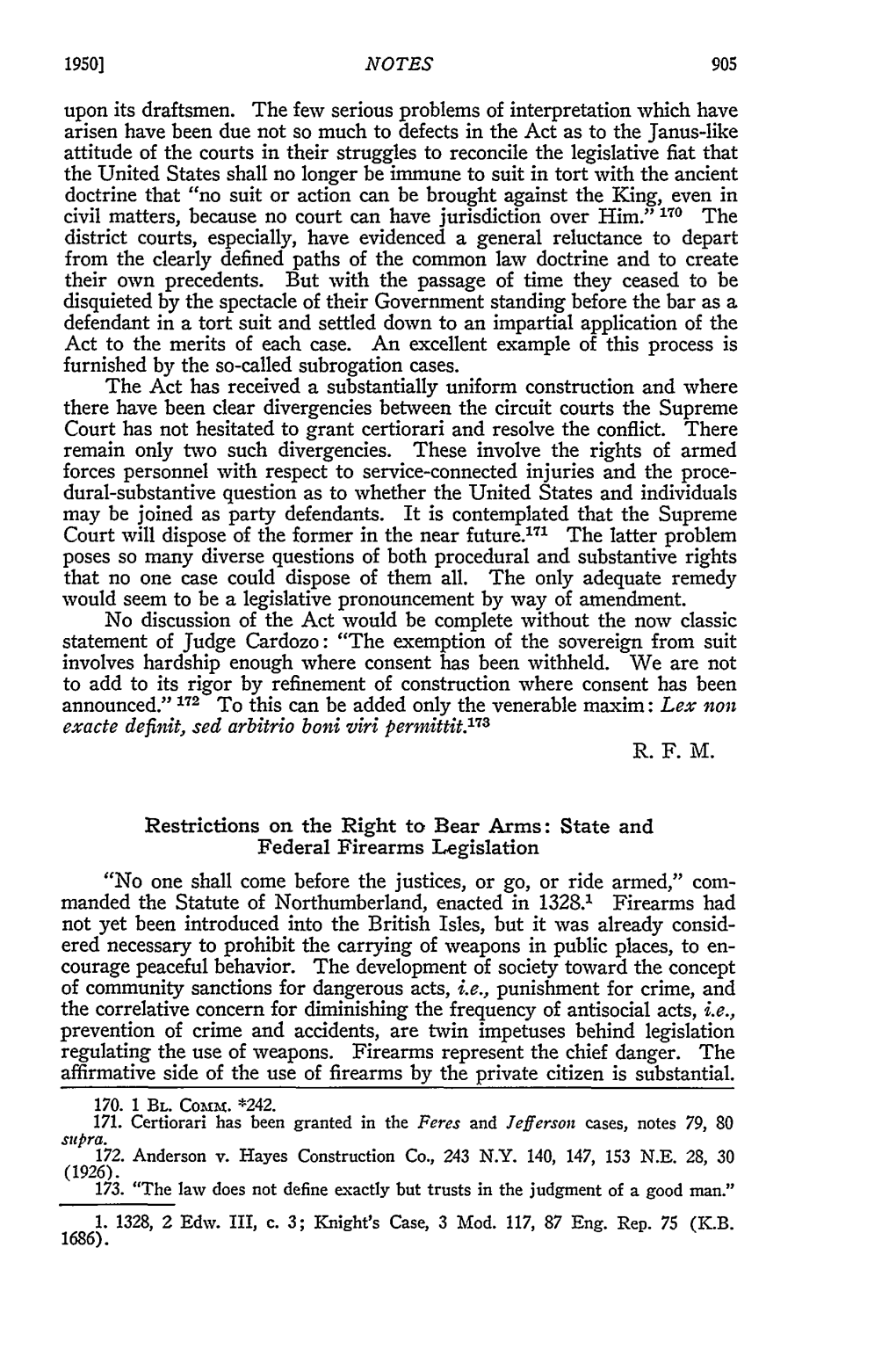 Restrictions on the Right to Bear Arms: State and Federal Firearms Legislation