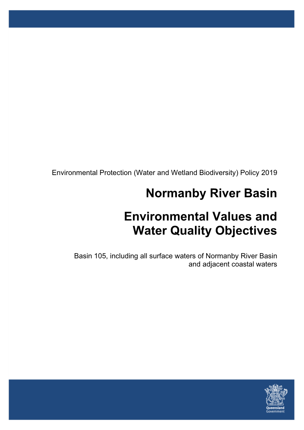 Normanby River Basin Environmental Values and Water Quality Objectives