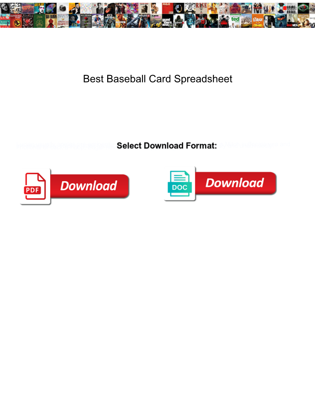 Best Baseball Card Spreadsheet