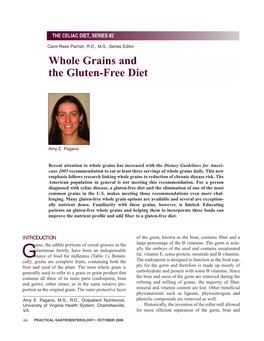 Whole Grains and the Gluten-Free Diet